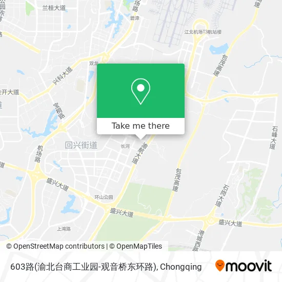 603路(渝北台商工业园-观音桥东环路) map