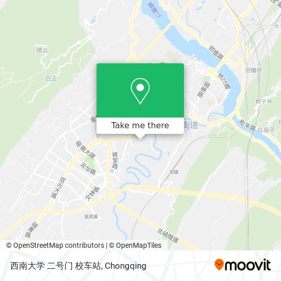 西南大学 二号门 校车站 map