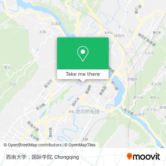 西南大学，国际学院 map
