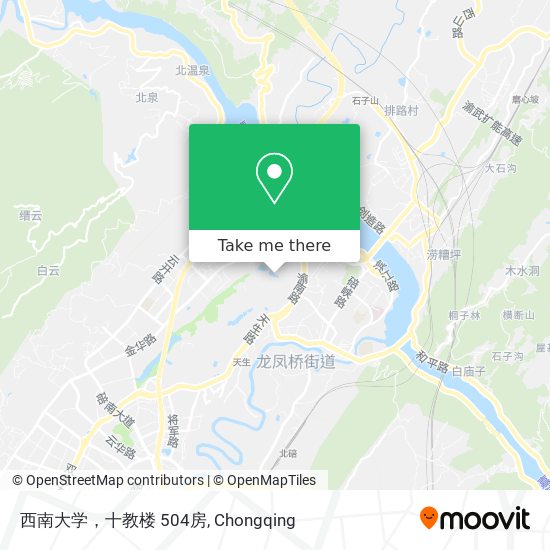 西南大学，十教楼 504房 map