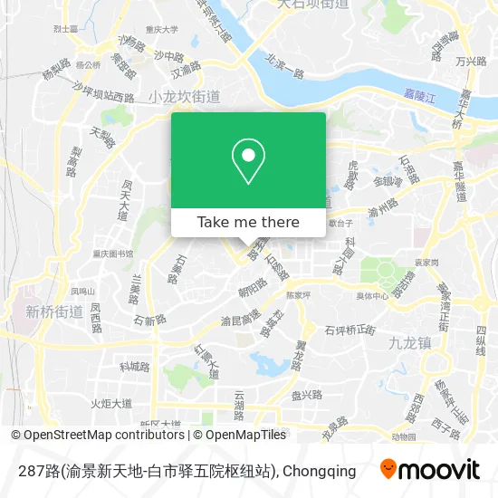 287路(渝景新天地-白市驿五院枢纽站) map
