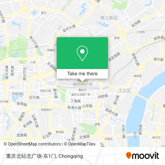 重庆北站北广场-东1门 map