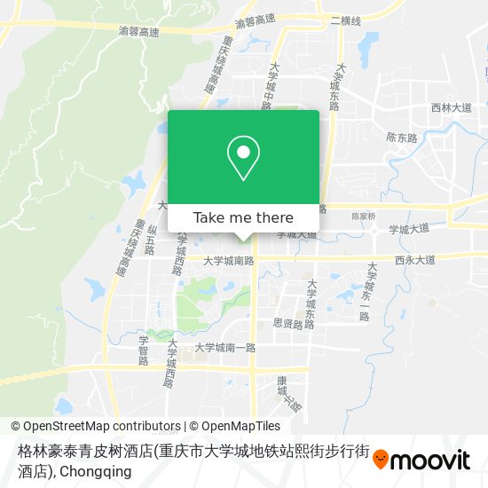 格林豪泰青皮树酒店(重庆市大学城地铁站熙街步行街酒店) map