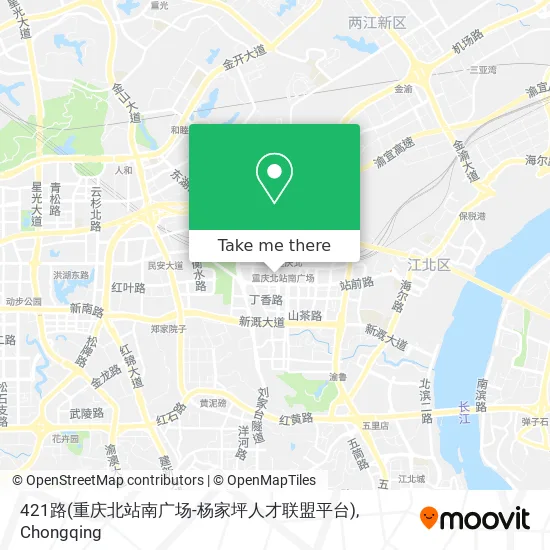 421路(重庆北站南广场-杨家坪人才联盟平台) map