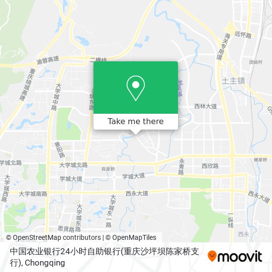 中国农业银行24小时自助银行(重庆沙坪坝陈家桥支行) map