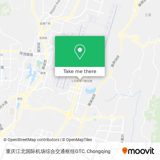 重庆江北国际机场综合交通枢纽GTC map
