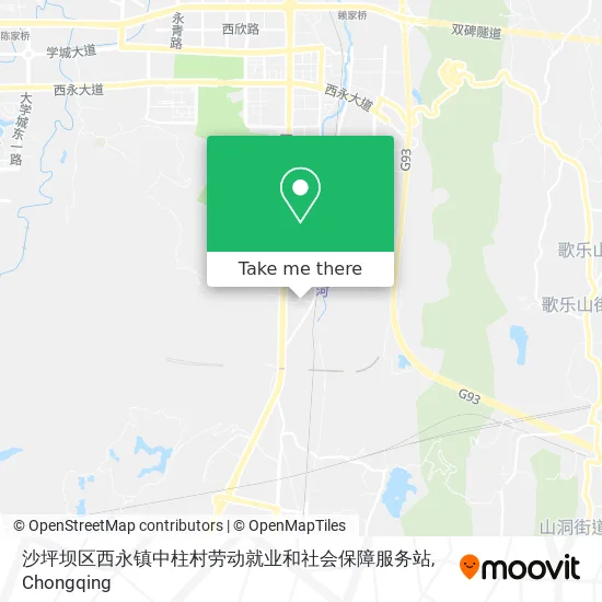 沙坪坝区西永镇中柱村劳动就业和社会保障服务站 map