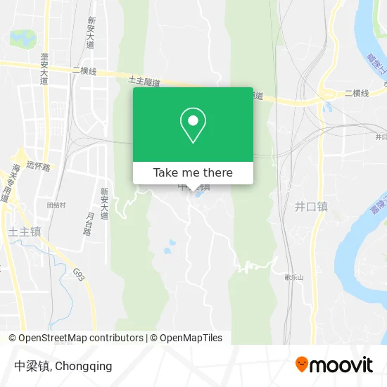 中梁镇 map