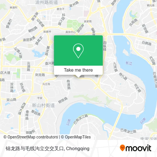 锦龙路与毛线沟立交交叉口 map