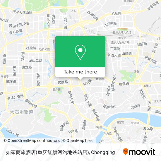 如家商旅酒店(重庆红旗河沟地铁站店) map