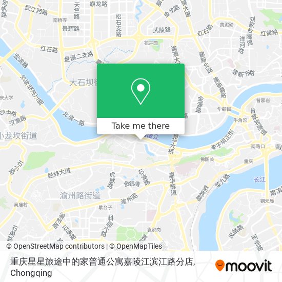 重庆星星旅途中的家普通公寓嘉陵江滨江路分店 map