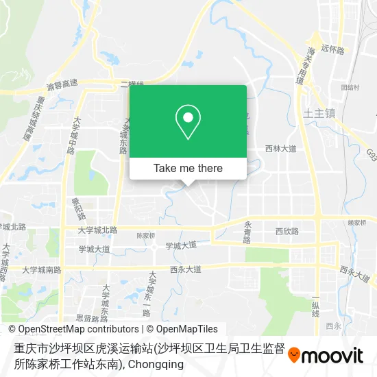 重庆市沙坪坝区虎溪运输站(沙坪坝区卫生局卫生监督所陈家桥工作站东南) map