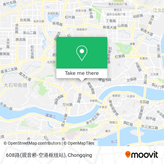 608路(观音桥-空港枢纽站) map