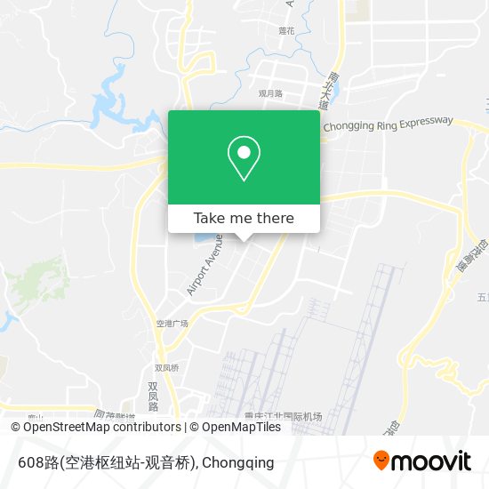 608路(空港枢纽站-观音桥) map