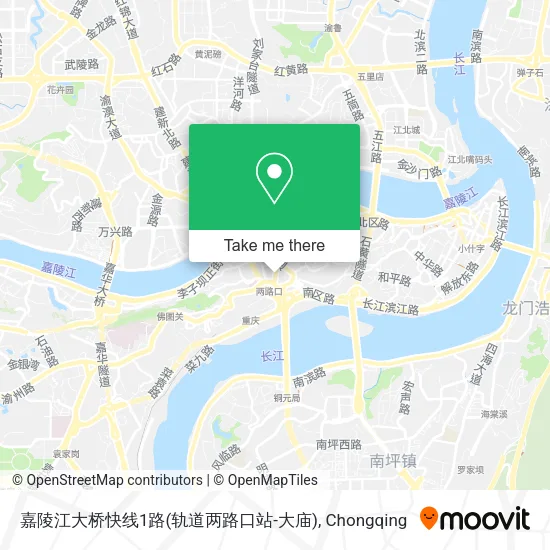 嘉陵江大桥快线1路(轨道两路口站-大庙) map