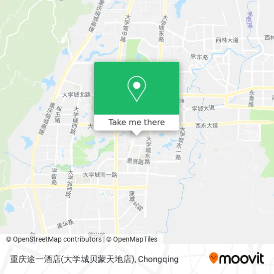 重庆途一酒店(大学城贝蒙天地店) map