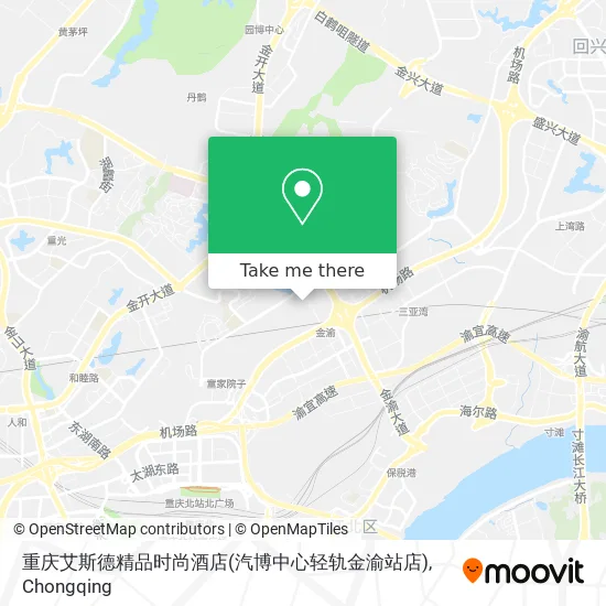重庆艾斯德精品时尚酒店(汽博中心轻轨金渝站店) map
