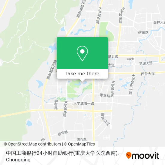 中国工商银行24小时自助银行(重庆大学医院西南) map