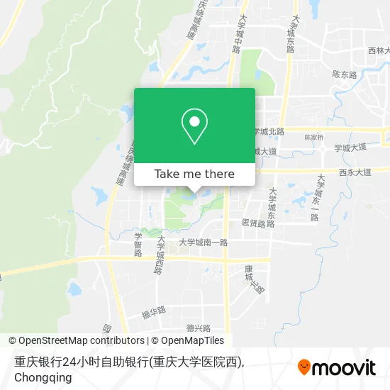 重庆银行24小时自助银行(重庆大学医院西) map