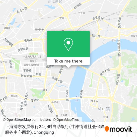 上海浦东发展银行24小时自助银行(寸滩街道社会保障服务中心西北) map