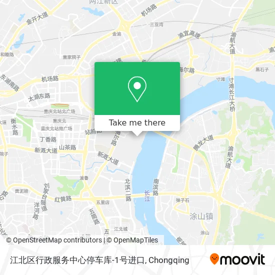 江北区行政服务中心停车库-1号进口 map