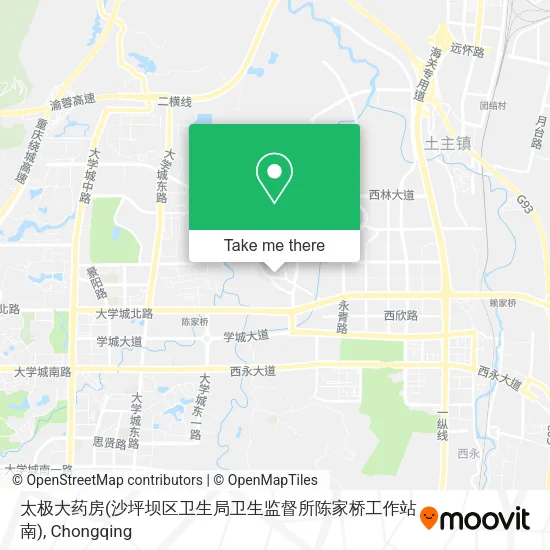 太极大药房(沙坪坝区卫生局卫生监督所陈家桥工作站南) map
