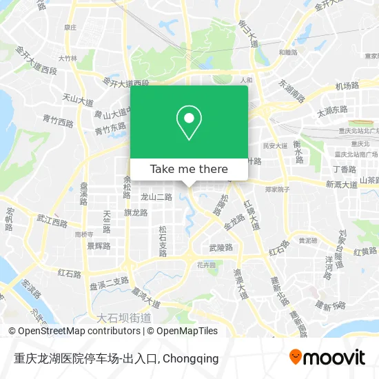 重庆龙湖医院停车场-出入口 map