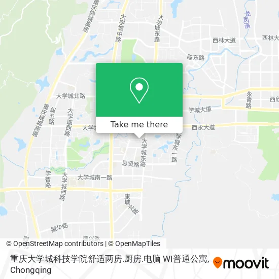 重庆大学城科技学院舒适两房.厨房.电脑 WI普通公寓 map