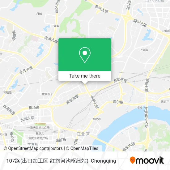 107路(出口加工区-红旗河沟枢纽站) map