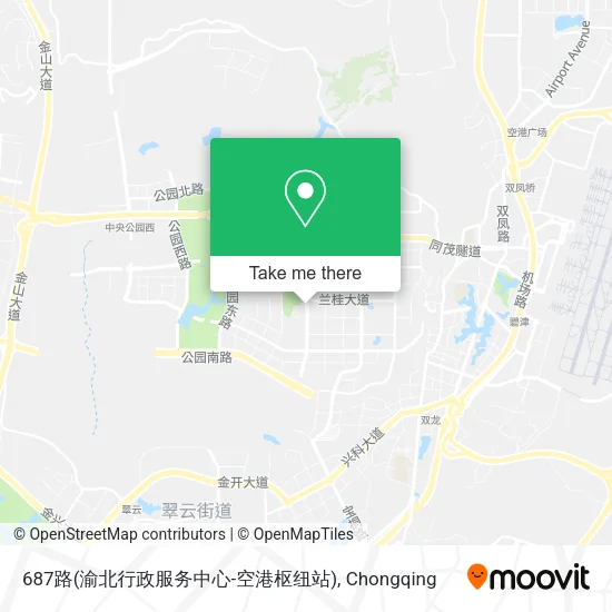 687路(渝北行政服务中心-空港枢纽站) map