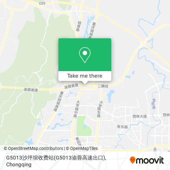 G5013沙坪坝收费站(G5013渝蓉高速出口) map