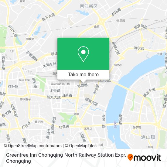 Greentree Inn Chongqing North Railway Station Expr map