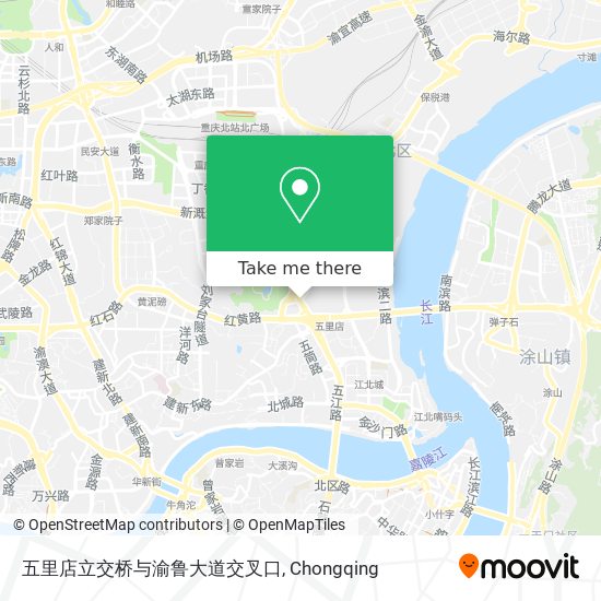 五里店立交桥与渝鲁大道交叉口 map