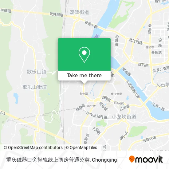 重庆磁器口旁轻轨线上两房普通公寓 map