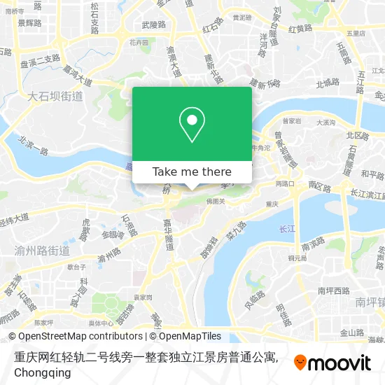 重庆网红轻轨二号线旁一整套独立江景房普通公寓 map