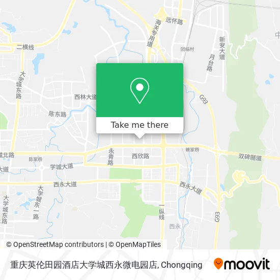 重庆英伦田园酒店大学城西永微电园店 map
