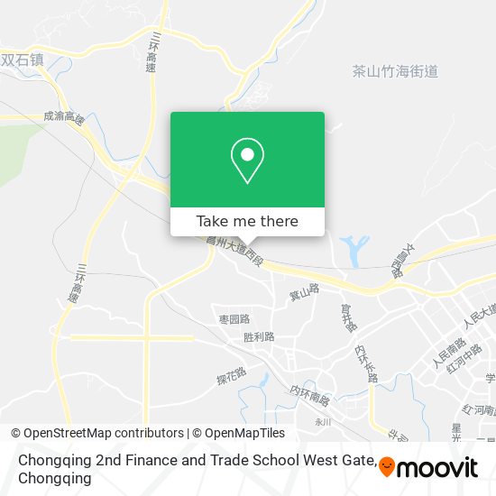 Chongqing 2nd Finance and Trade School West Gate map