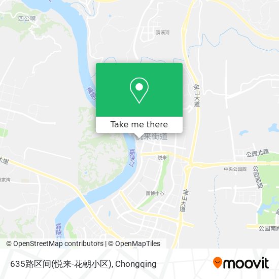 635路区间(悦来-花朝小区) map