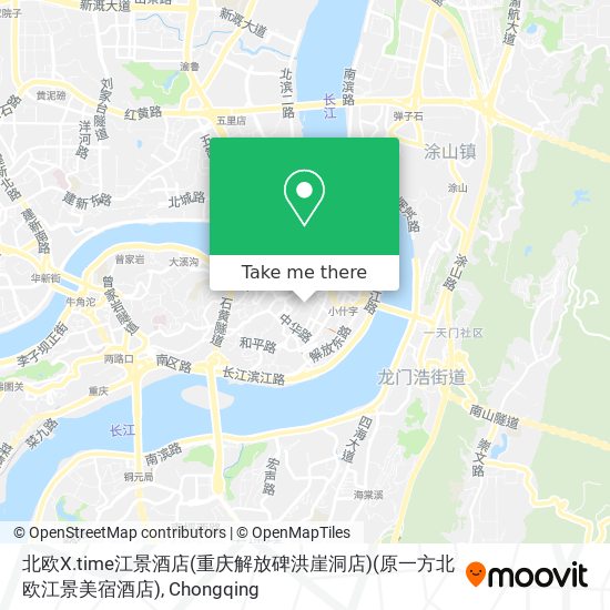 北欧X.time江景酒店(重庆解放碑洪崖洞店)(原一方北欧江景美宿酒店) map