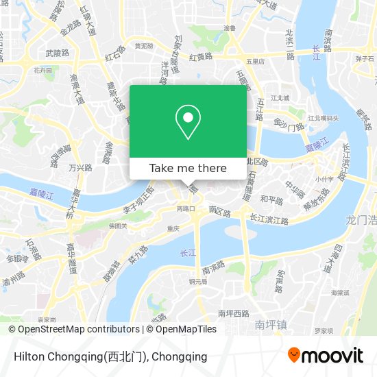 Hilton Chongqing(西北门) map