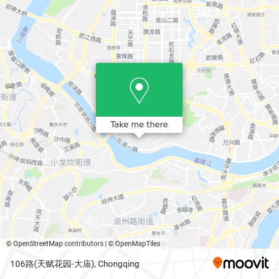 106路(天赋花园-大庙) map
