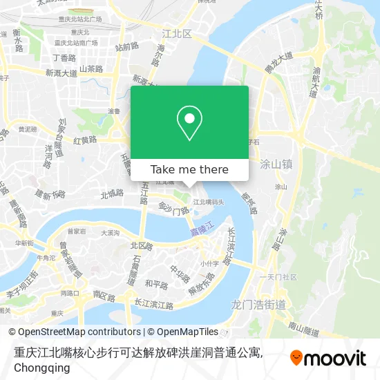 重庆江北嘴核心步行可达解放碑洪崖洞普通公寓 map