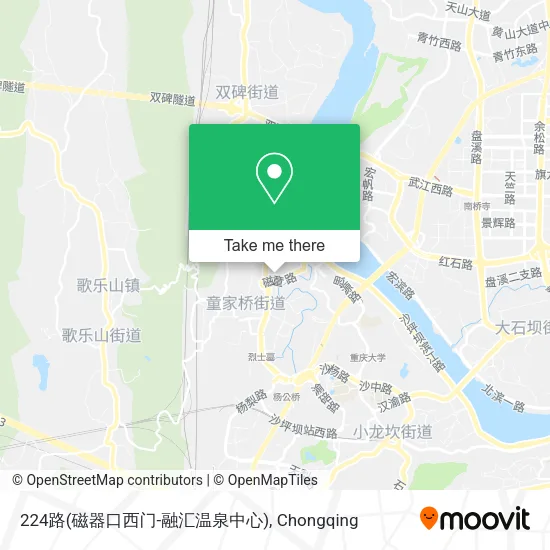 224路(磁器口西门-融汇温泉中心) map