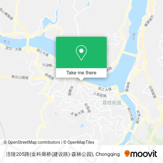 涪陵205路(金科廊桥(建设路)-森林公园) map