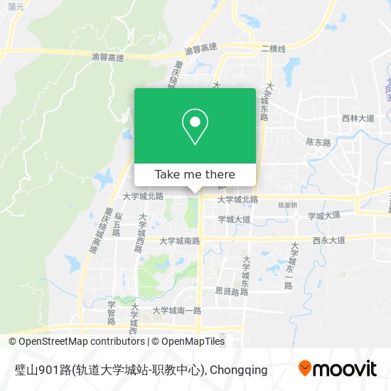 璧山901路(轨道大学城站-职教中心) map