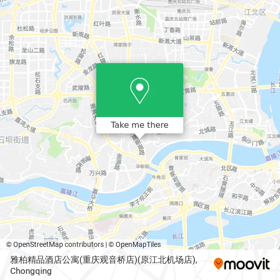 雅柏精品酒店公寓(重庆观音桥店)(原江北机场店) map