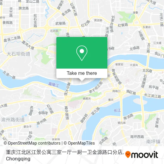 重庆江北区江景公寓三室一厅一厨一卫金源路口分店 map