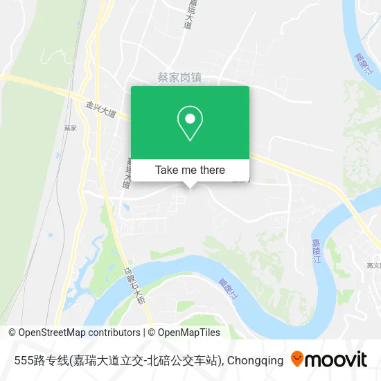 555路专线(嘉瑞大道立交-北碚公交车站) map