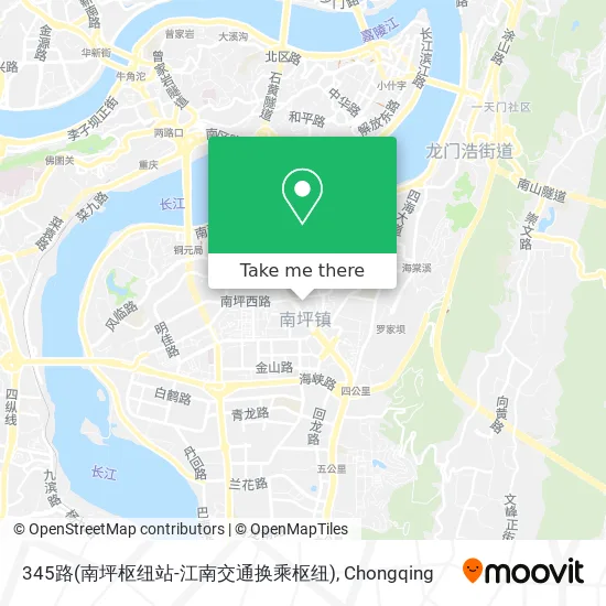 345路(南坪枢纽站-江南交通换乘枢纽) map