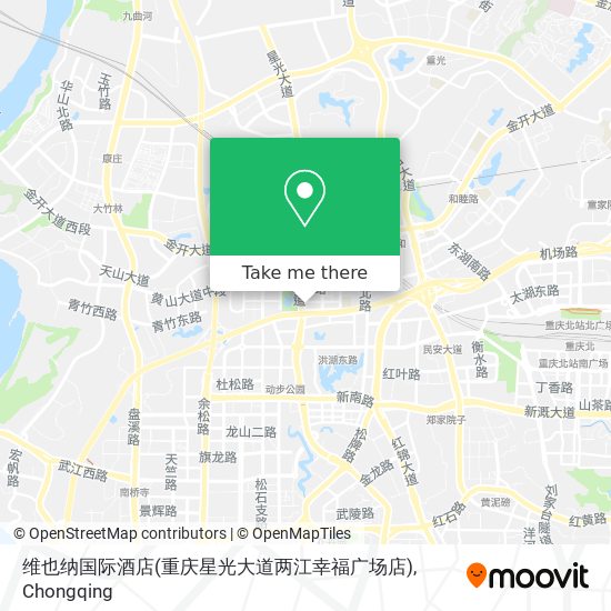 维也纳国际酒店(重庆星光大道两江幸福广场店) map